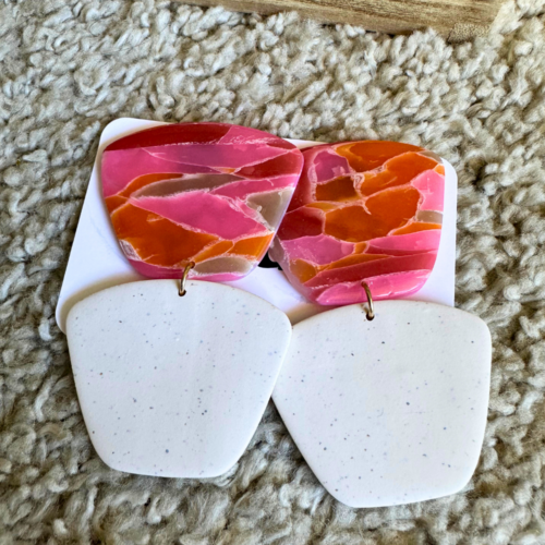 Boucles d'oreilles Tartine (XL) - Marbré d'été - Édition limitée