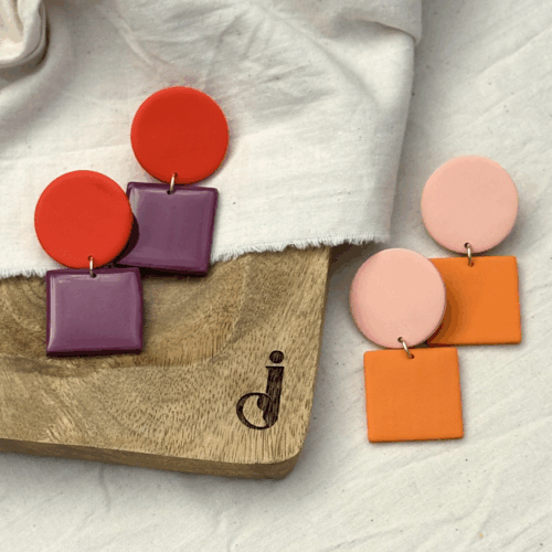 Boucles d'oreilles Roca (L) bicolore