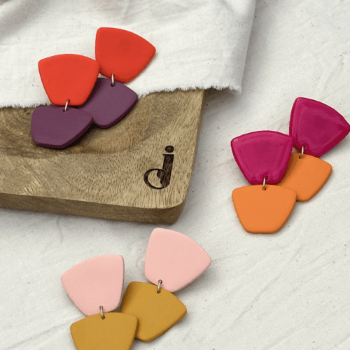 Boucles d'oreilles Tartine (M) - bicolore